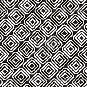 Seamless Black and White Rhombus Lines Pattern - vector image