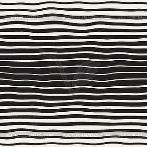 Seamless Black and White Horizontal Wavy Lines - vector clip art