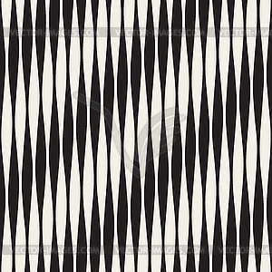 Seamless Black and White Vertical Wavy Lines Pattern - vector image