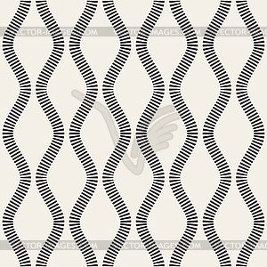 Seamless Black and White Vertical Stripy Wavy - vector clipart