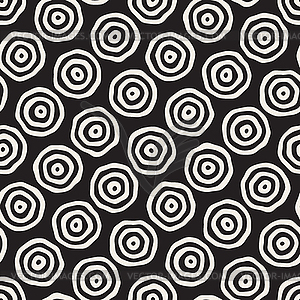 Seamless Black and White Concentric Circles Pattern - white & black vector clipart