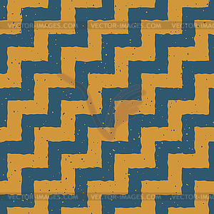 Seamless Blue Yellow Color ZigZag Distorted Step - vector clipart