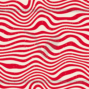 Seamless Red White Wavy Distorted Lines Retro - color vector clipart