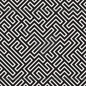 Irregular Mazy Lines. Seamless Black and White - white & black vector clipart