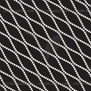 Seamless Black and White Diagonal Dotted Wavy - vector clipart