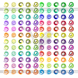 Colorful abstract icon set. Dynamic flow . Swirl col - vector image