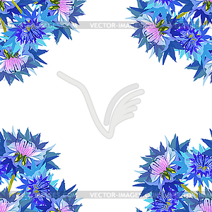 Background cornflower of wild flowers - vector clipart