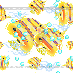 Butterflyfish seamless pattern. ill - vector image