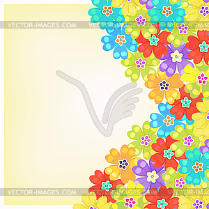 Card of spring primula flowers - vector clip art