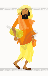 Indian Yogi man in orange - vector image