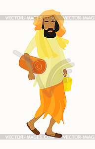 Indian Yogi man in white - vector clipart