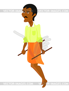 Rickshaw man indium - vector image