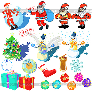 New Year Christmas Day set - vector image