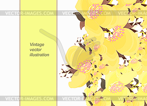 Horizontal pattern for card with jasmine - vector clip art