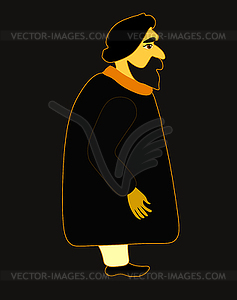 Индий человек в черном и носить тюрбан - стоковое векторное изображение