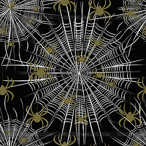 Pattern seamless spider on web - vector clipart