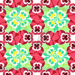 Seamless pattern flowers carpet of red violet - vector clipart