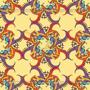 Seamless pattern grid with Caribbean fun dancing - vector clipart