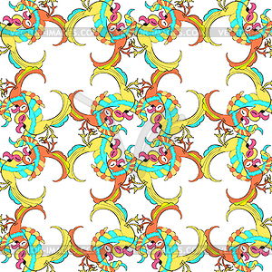 Seamless pattern mesh with Caribbean gold fun - vector clipart