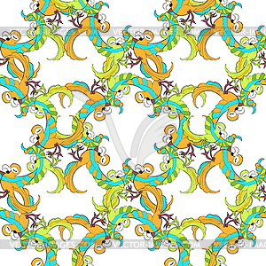 Seamless pattern with circle Caribbean fun dancing - vector clip art