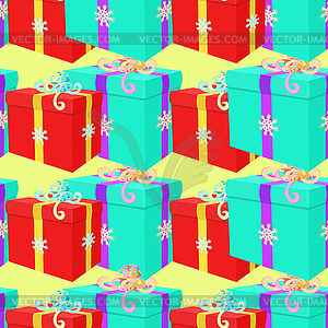 Бесшовные с подарками Рождество - векторный клипарт Royalty-Free
