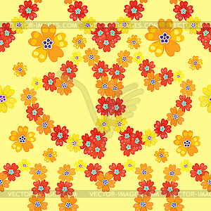 Seamless pattern spring primroses primula flowers - vector clip art