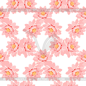 Seamless pattern lotus flower pink - vector clipart