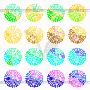 Set circular color different shades green - vector clipart / vector image