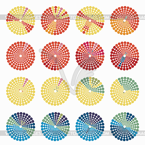 Set circular color different shades of ocher - color vector clipart