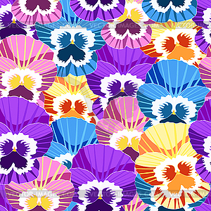Seamless pattern with no gaps violet flowers of - vector image