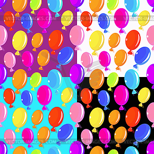 Set balloons seamless pattern bright - vector clipart