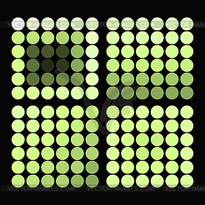 Set of color circles with green hues - vector image