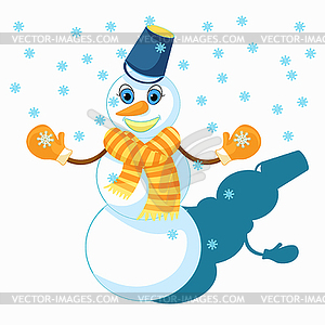 Snowman to celebrate new year - vector clipart