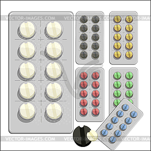 Set of medical tablets in package - royalty-free vector image