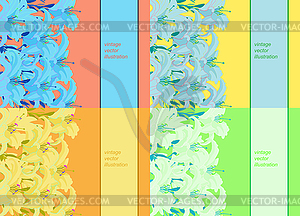 Набор цвет шаблон для карты с лилией - векторная иллюстрация
