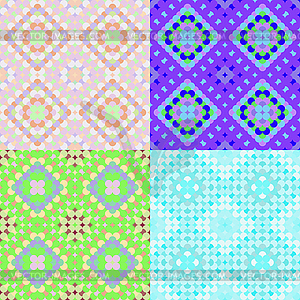 Set pattern colorful geometric green blue circles - vector image