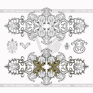 Solemn black and white pattern set - vector clip art