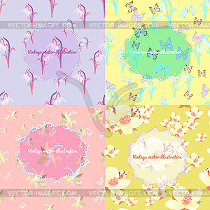 Set of jasmine, butterfly, lily of valley, - vector clipart