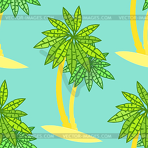 Seamless pattern couple of palm trees on - vector clipart