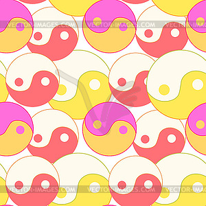 Seamless pattern yin yang Japan - vector clipart