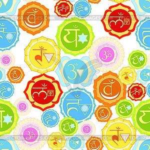 Indian chakra seamless pattern color - vector clipart