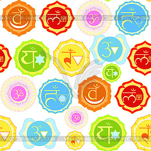 Indian chakra seamless pattern color - vector clipart