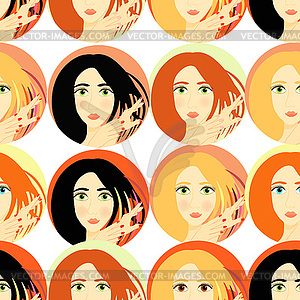 Seamless pattern with manicure woman, girl - vector image