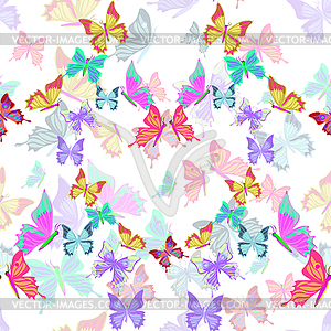Бесшовные милые разноцветные бабочки эт - клипарт в формате EPS