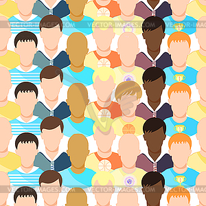 Seamless pattern man, guy, athlete, teacher, - vector EPS clipart