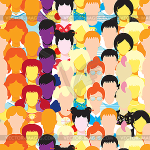 Seamless pattern man, woman, girl, athlete, teacher - vector clip art