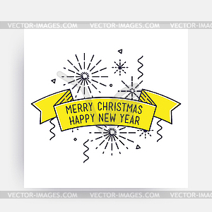 Merry Christmas Happy New Year - royalty-free vector image