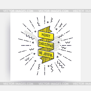 Merry Christmas Happy New Year - vector image