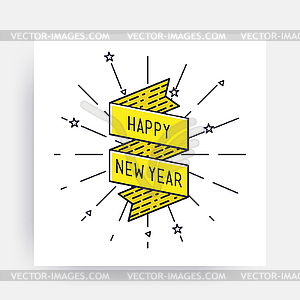 Merry Christmas Happy New Year - stock vector clipart