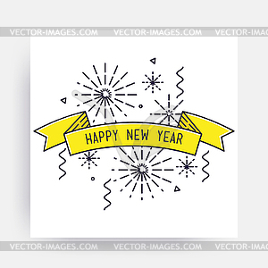 Merry Christmas Happy New Year - vector clipart